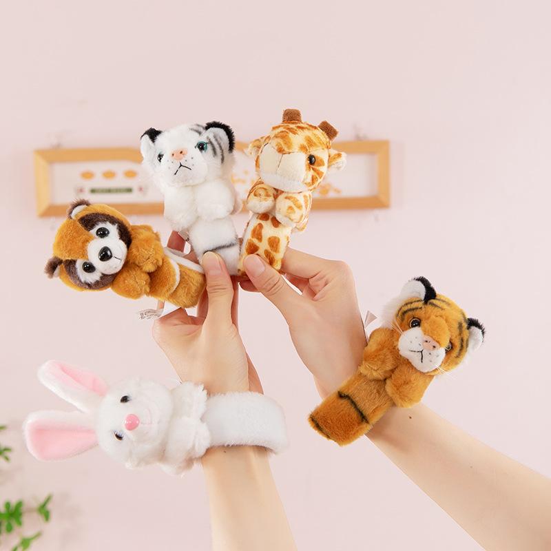 Tiger Bracelet Snapping Ring Couple Elephant Giraffe Children Pat Bracelet Safari Plush