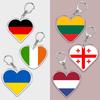 France Scotland Germany Country Love Heart Keychains Ring for Accessories Bag Pendant Key Chain Llaveros Ewelry Fans Gifts