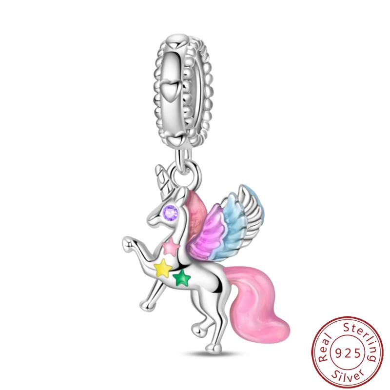 Sweet Copper Princess Dress Rabbit Koala Rainbow Horse Cat Charms Beads 3Mm Diy Fine Jewelry Gifts