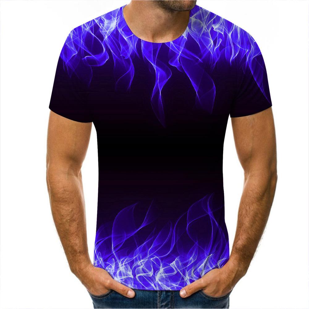 Graffiti-Malerei, Farbverlauf, 3D-Digitaldruck, trendiges Herren-T-Shirt, Rundhalsausschnitt, kurzärmeliges Oberteil