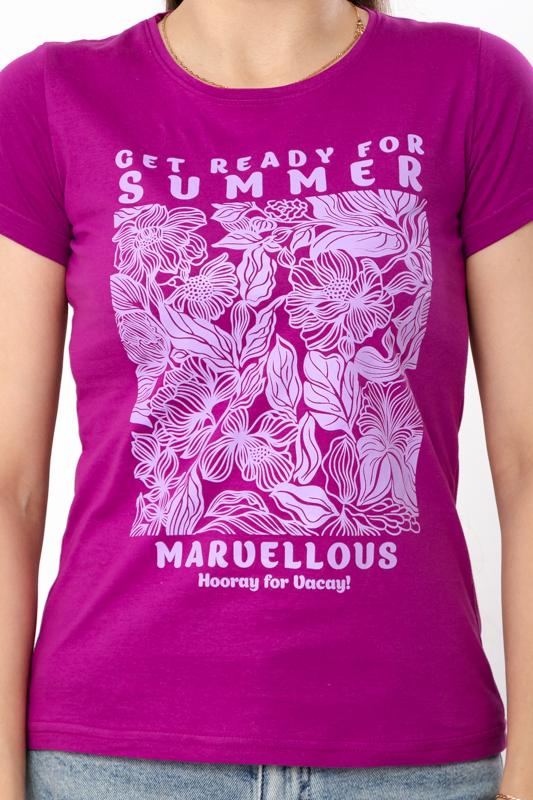 Women's Cotton T-Shirt – Classic Fit, Round Neckline Summer 8188-001-33-2 HC