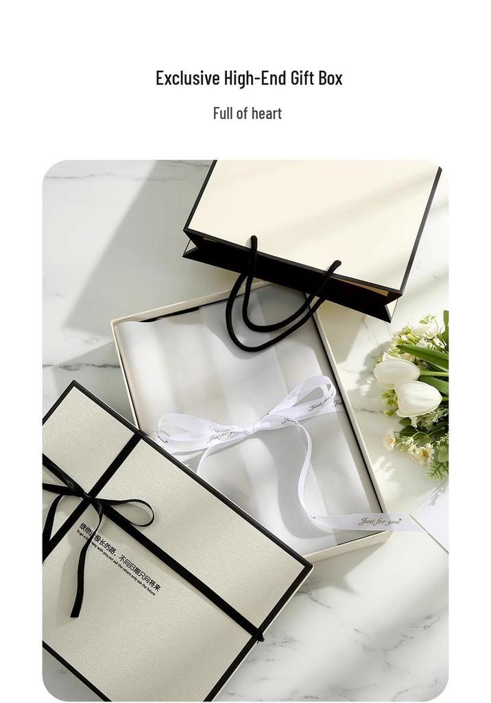 Elegant Women's Ice Silk Nightgown Set with Chest Pads - Spring/Summer 2025 Gift Box Edition