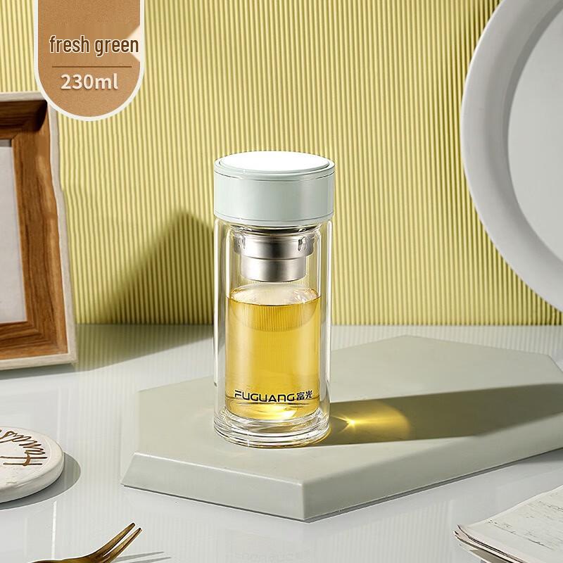 Fuguang Double-Layer Insulated Glass Tea Cup