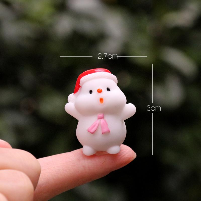 Handmade Mini Sleigh with Santa Claus Christmas Ornaments for Cake and Micro Landscape Decor