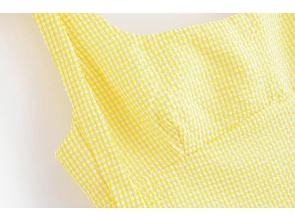 Women's 2025 Summer Plaid Spaghetti Strap Dress