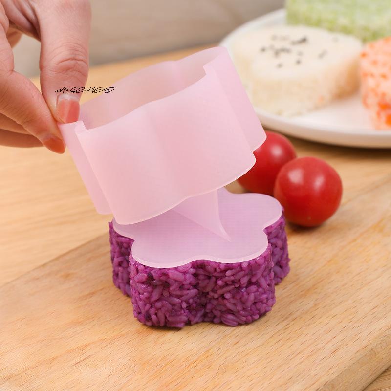 Kreslená trojúhelníková sada na sushi - 1 sada tvořítko forma na sushi onigiri rýsová koule lis na jídlo japonské DIY nástroje do kuchyně bento