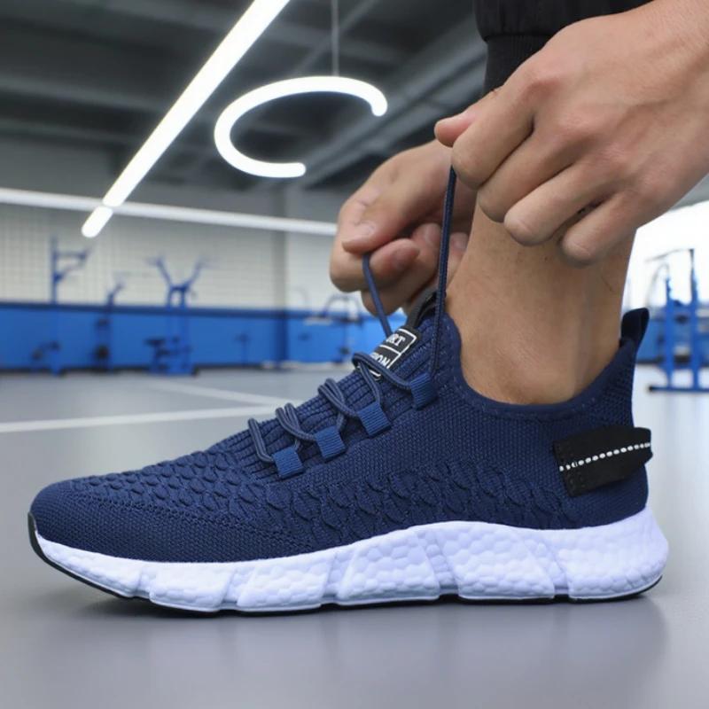 

New Men S Running Shoes Soft Soles Lightweight Innovative Design Sneakers Monochrome Mesh Breathable Fitness Leisure Men S Shoes 36