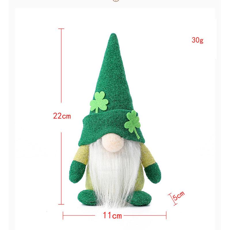 Nowa lalka Rudolpha irlandzki festiwal sztuczek lalka cuckold bez twarzy stary zielony liść dekoracje świąteczne