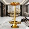 Zinc Zinc Alloy Lotus Candlestick Exquisite Gold Candle Holder Butter Lamp Holder  Table Centerpiece