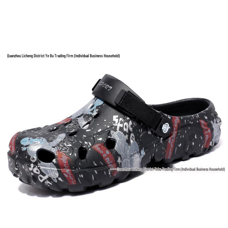Men s Breathable Closed-Toe Beach Sandals: Large Size, Squishy Feel, Two-Way Wear, Half-Open Design. 47