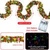 1pc 5M/16 Ft Christmas Tinsel Garland Metallic Shinny with LED Lights Tree Thick Hanging Decorations for Xmas Party Indoor Decor