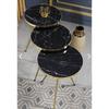 Nesting Table 3-Set Gold Metal Leg Bendir Gold