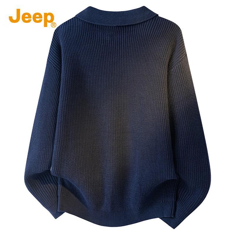 JEEP Men's American Style Warm Collared Sweater