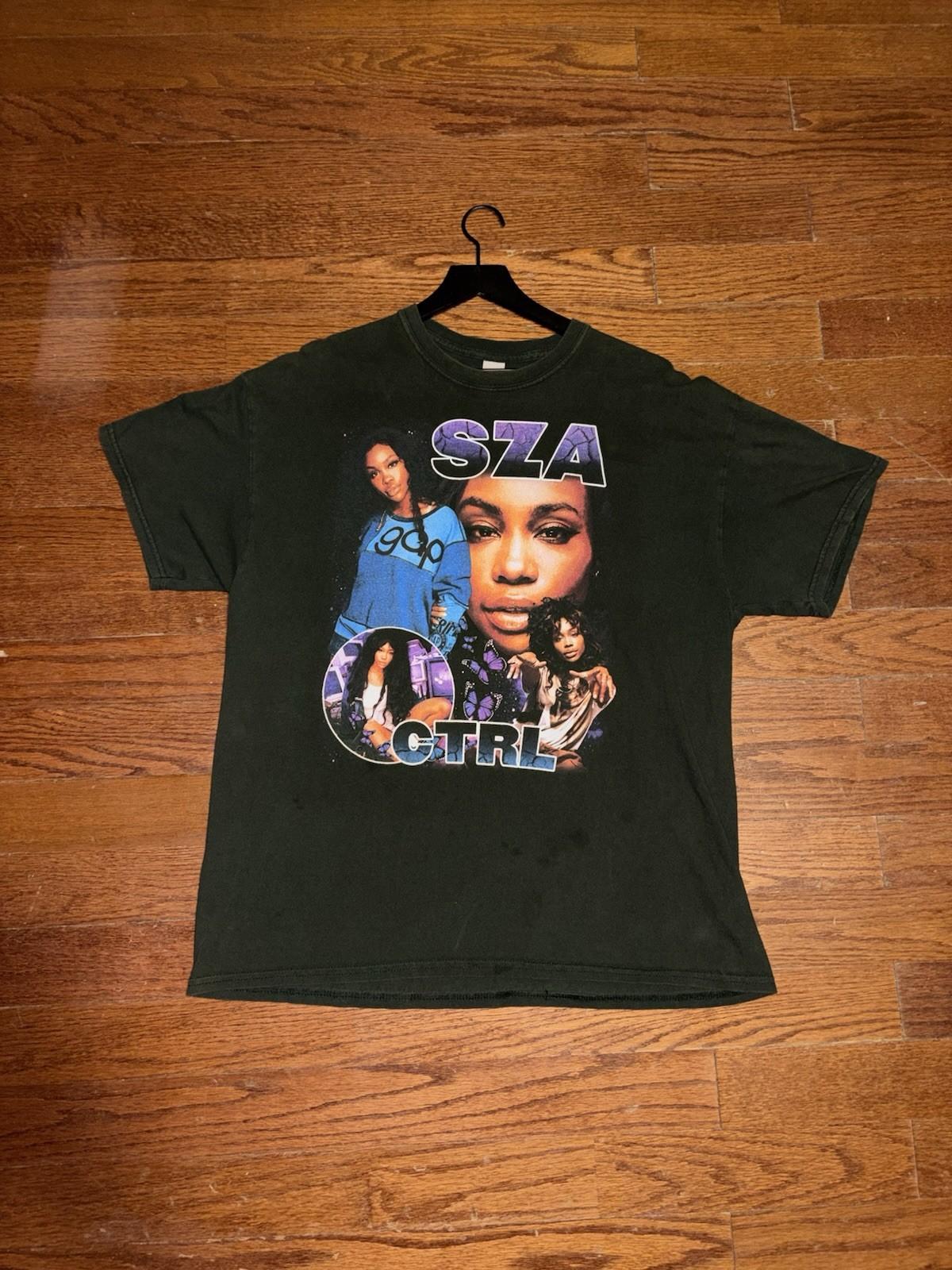 SZA Ctrl Rap Tee Shirt Mens XL Green Gildan Y2K Hiphop R&B RNB Album Promo Rare Unisex T-Shirt M