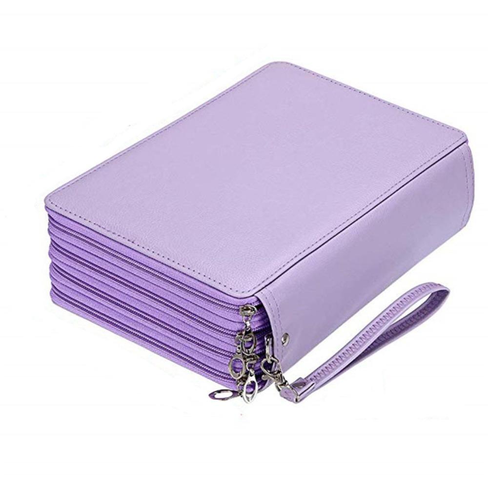 200 Löcher Bunte Bleistifte Aufbewahrungstasche 5 Schichten Tragbar Große Kapazität Etui Halter Schreibwaren PU Leder Schüler Federmäppchen