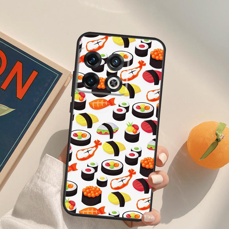 Kawaii Sushi Pattern Case For OnePlus Nord 5 CE 2 3 4 Lite N20 N30 OnePlus 15 13 12 11 13T 10T 10R 12R 13R Cover