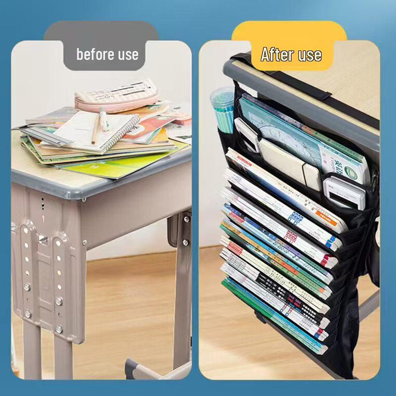 Langlebiger Schreibtisch-Organizer für Schüler: Multifunktionale Hänge-Buchtasche mit Trageriemen für Schüler der Mittel- und Oberstufe