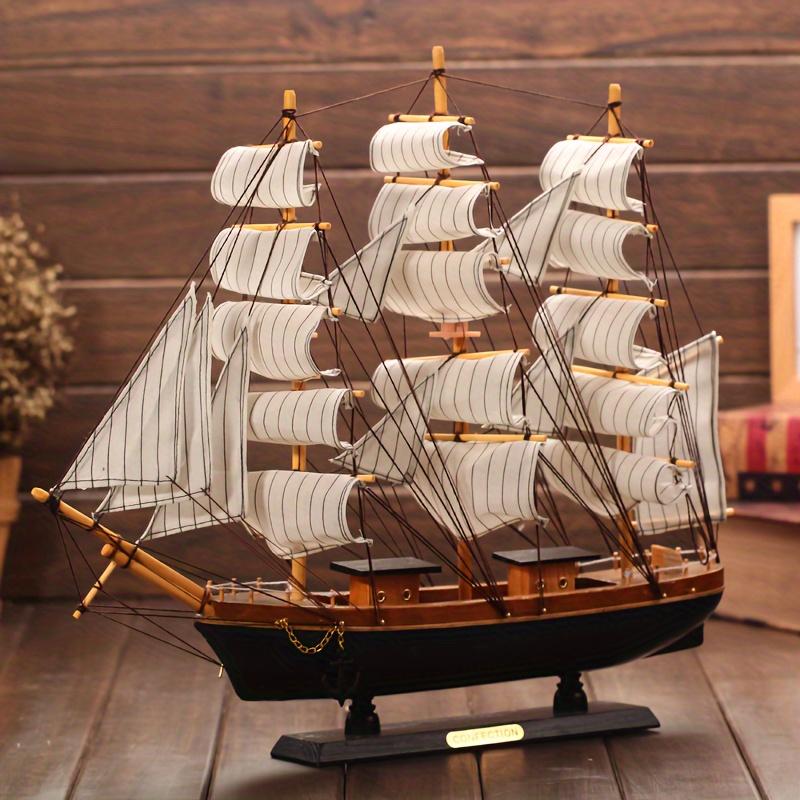 Art Deco Wooden Sailboat Model Thanksgiving Decorative Ship Replica, Collectible Handcrafted Nautical Tabletop Display, Gift for Sea Lovers