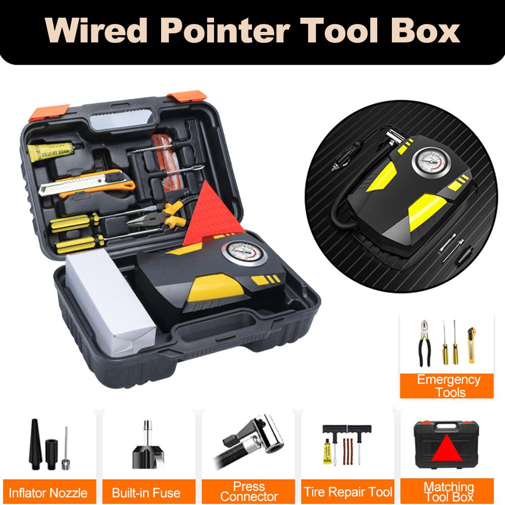 

Портативный воздушный компрессор для накачивания шин, аккумуляторный насос для накачивания шин с 3 насадками, 12 В, автомобильный электрический воздушный насос со светодиодной подсветкой