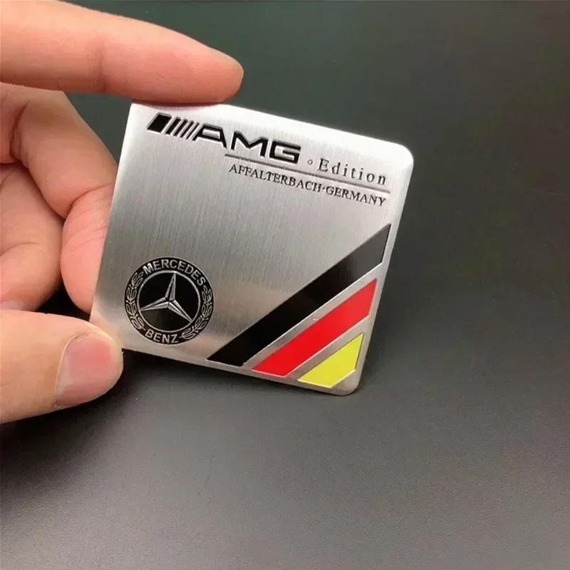 3D Aluminium Car Logo Sticker Decals Auto Decoration Accessories For Mercedes Benz AMG W204 W205 W203 W211 W212 W213 W201 W210