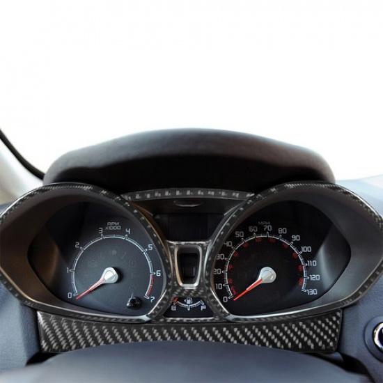 5Pcs Carbon Fiber Interior Speedometer Cover Trim For Ford Fiesta 2011-2015