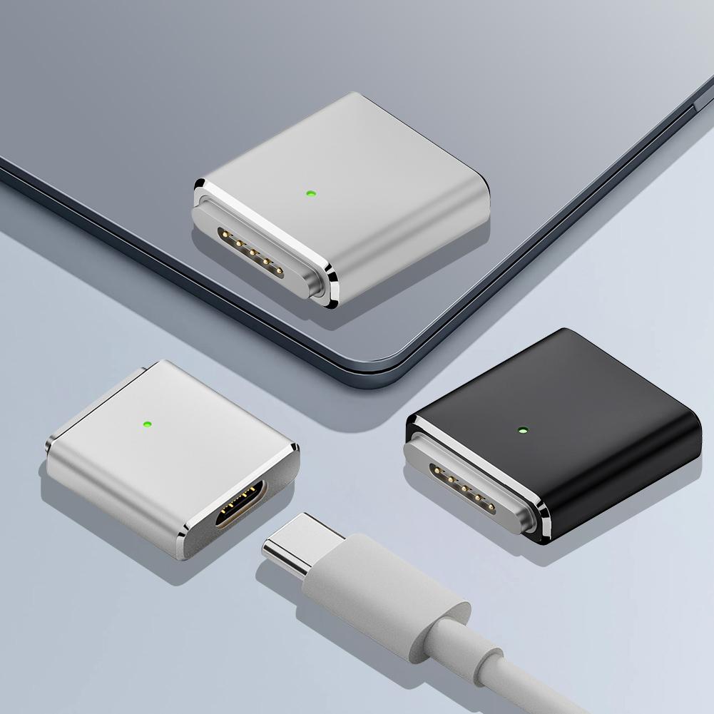 100W USB C To Magnetic 3 Charging Adapter with LED Indicator PD3.1 Fast Charging Converter 5A 20V for MacBook Pro/Air 2025-2025
