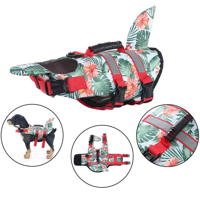 Pet Life Jacket Medium To Large Dogs Swimming Vest With Reflective Stripes Adjustable Hook-and-Loop