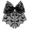 Lace Spider Web Hair Clip Spring Clip Halloween Hairpin Creative Bat Head Veil  Wedding