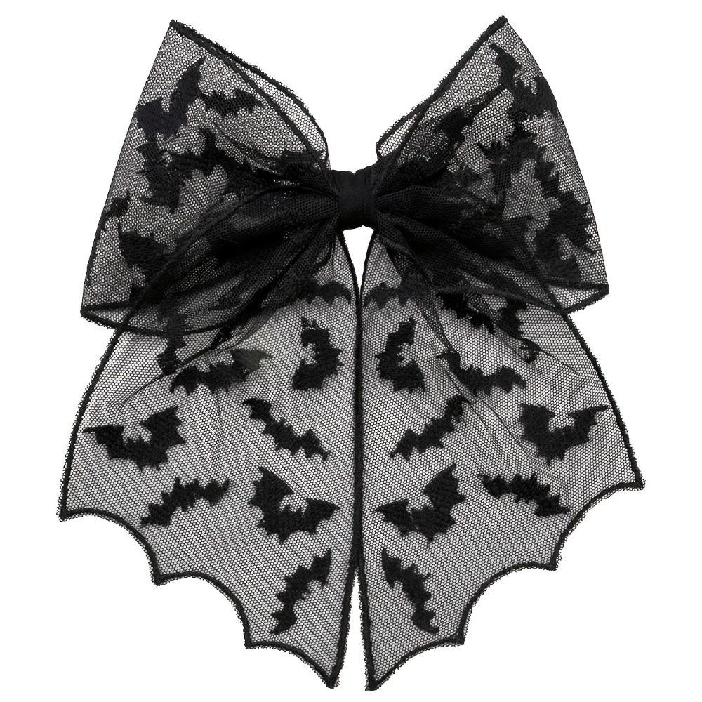Lace Spider Web Hair Clip Spring Clip Halloween Hairpin Creative Bat Head Veil  Wedding