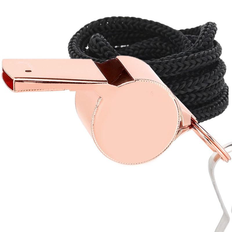 Outdoor Überlebenspfeife Hochwertiger Edelstahl Schwarz Roségoldene Pfeife Hängend um den Hals Sportpfeife Rettungsschwimmerpfeife