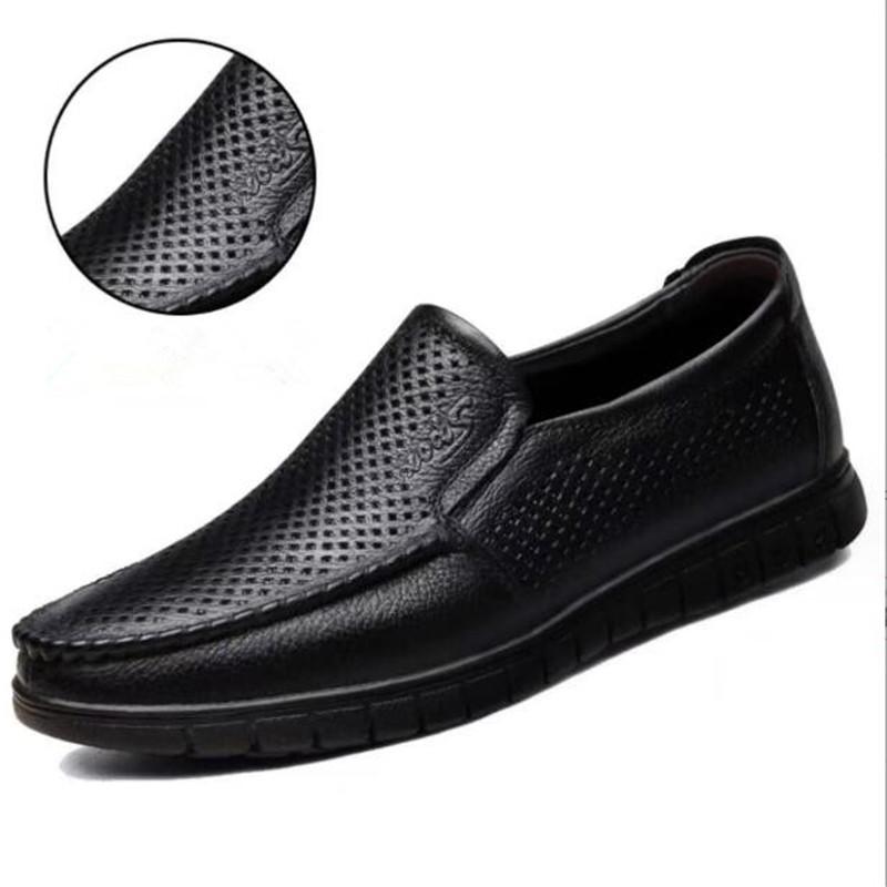 Fashion Genuine Leather Men Shoes Casual Luxury Brand Soft Mens Sneakers Breathable Lace Up Moccasins Male Driving Shoes Zapatos Hombre