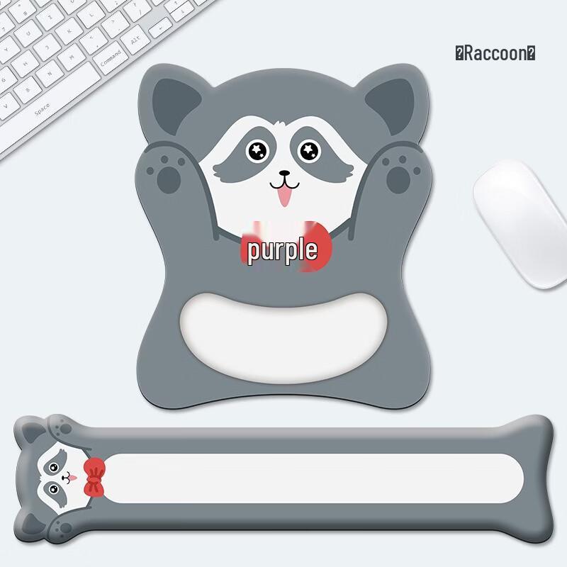 Fumaide Raccoon DX Cartoon Wrist Rest Mouse Pad Set