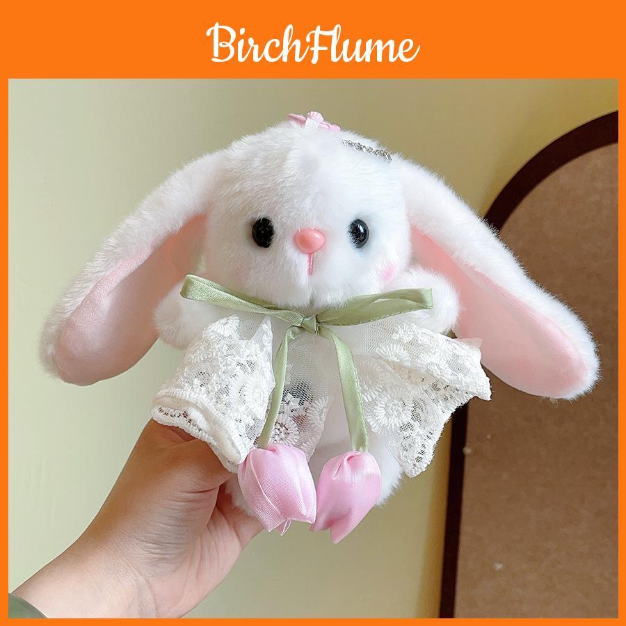 Plush Bunny Keychain With Lace Hoodie For Girls And Kids Gift