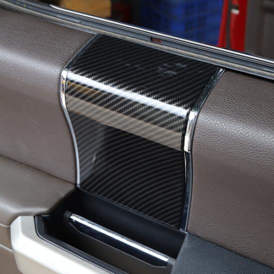Interior Door Handle Panel Trim Decor Cover For Ford F150 2015- Carbon Fiber