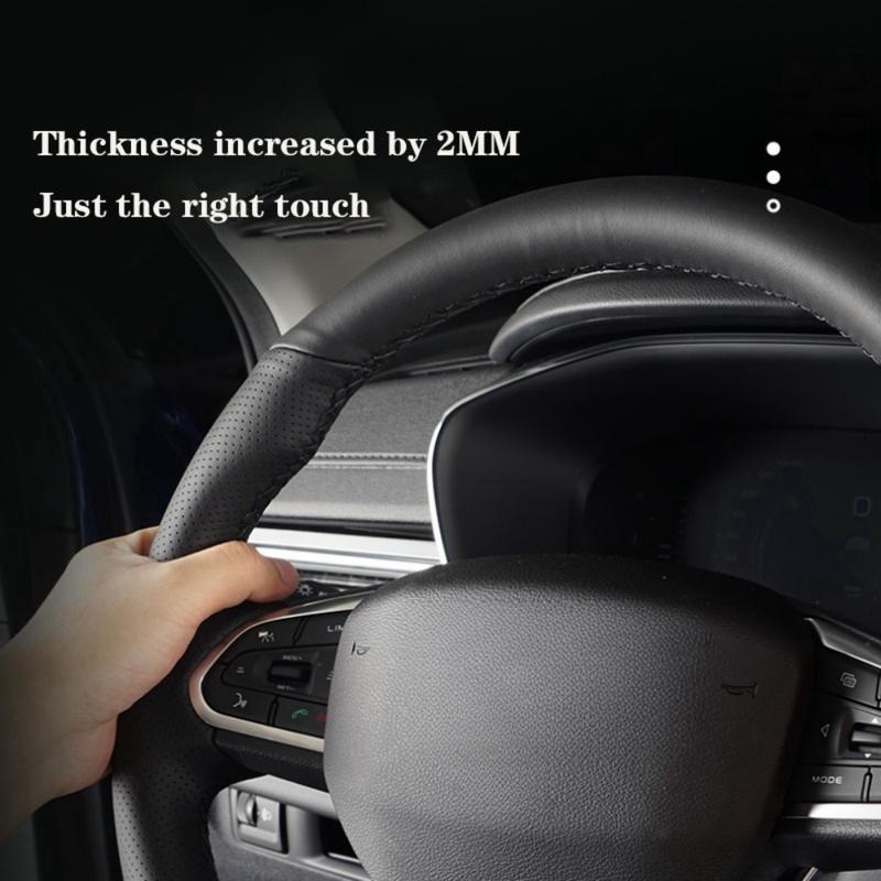 Leather Car Steering wheel Cover For Peugeot 208 2011- Peugeot 2008 2013- Handle Cover Car Interior Accessories