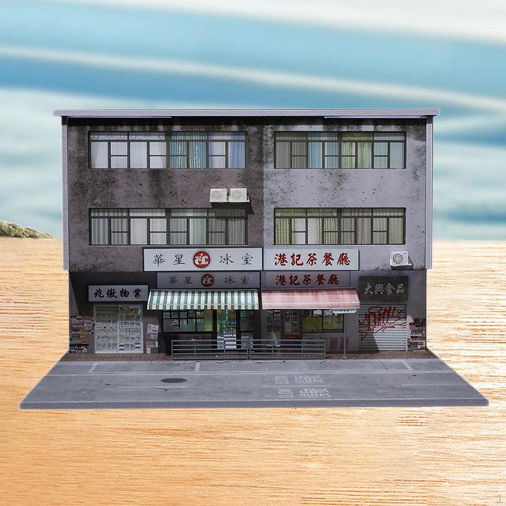 1 Piece Diecast Car Display Case Diorama Building City Backdrop Model Scene Miniature