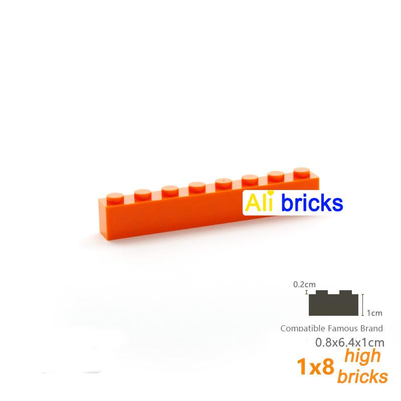 6pcs/lot DIY Blocks Building Bricks Thick 1X8 Educational Assemblage Construction Toys for Children Size Compatible With Brand