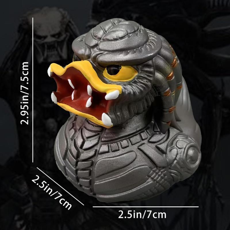 Sculptură unică de rață din rășină, rațe cu personaje din filme de groază, artă decorativă creativă și jucăușă, perfectă pentru casă, birou, obiecte de colecție și cadouri