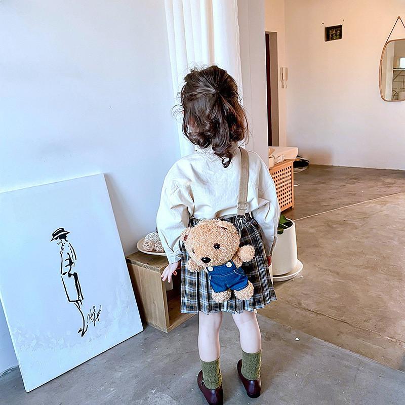 Mochila Adorável de Urso de Desenho Animado de Pelúcia Para Crianças Perfeita Para Uso Diário e Armazenamento