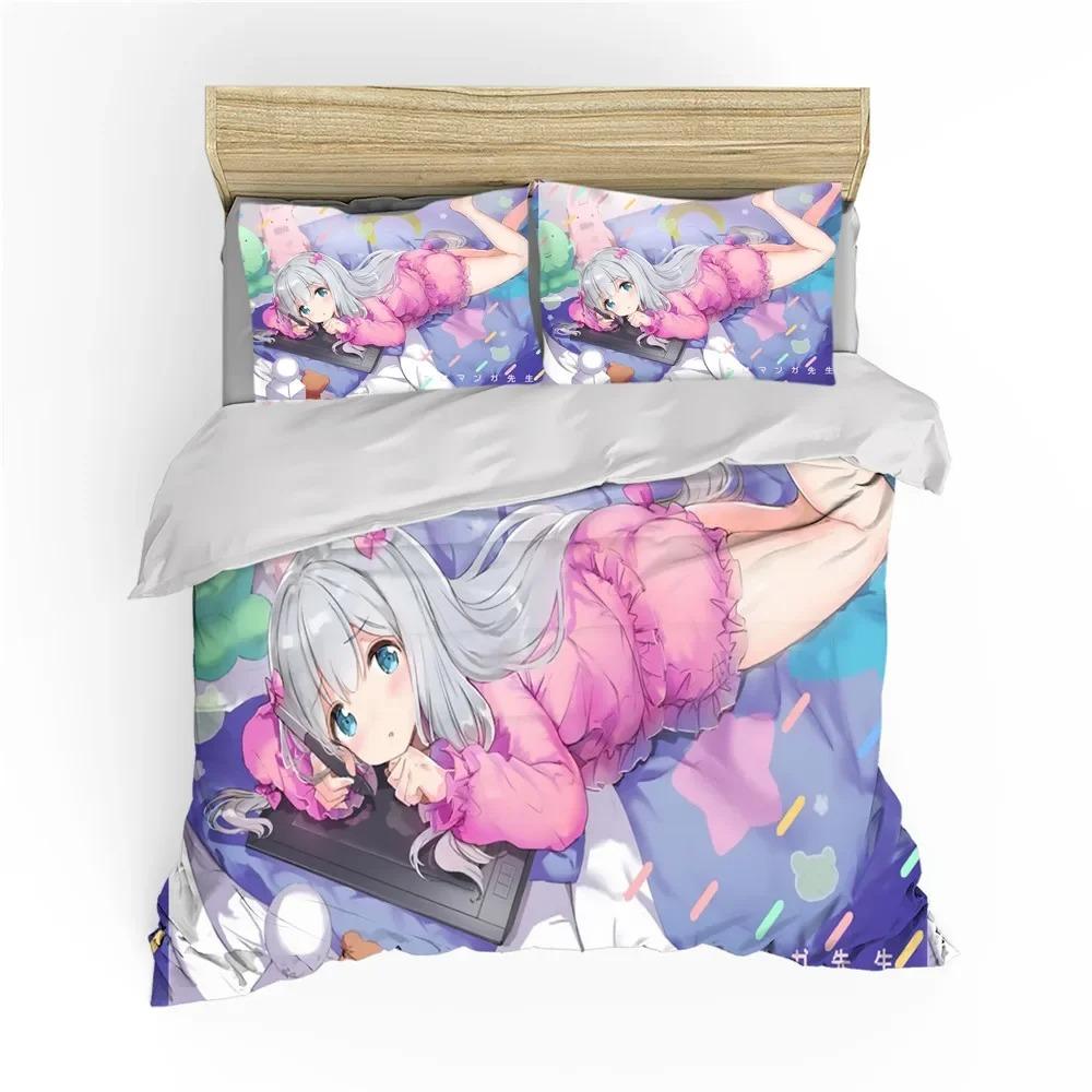 Japan Anime 3D Print Bedding Set Christmas Gift Duvet Cover Sexy Girls Bed Quilt Pillowcase
