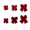 Soft Textured Christmas Red Bowknot Pendant Flannelette Bowknot Hanging Pendant  Stairs Railing