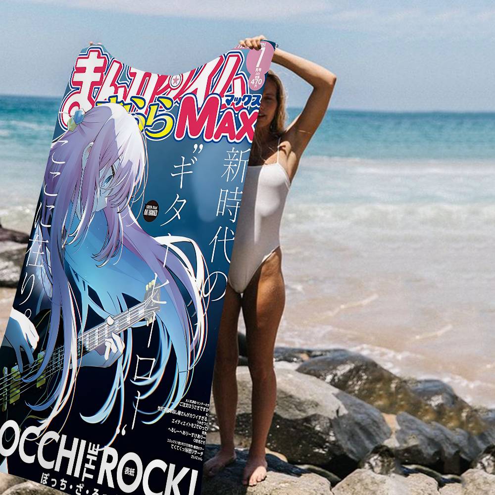 

Bocchi the Rock Anime Microfiber Printed Beach Towel Mountain Climbing Yoga Beach Swimming Running Absorbent Soft Towel W30*H60(CM)