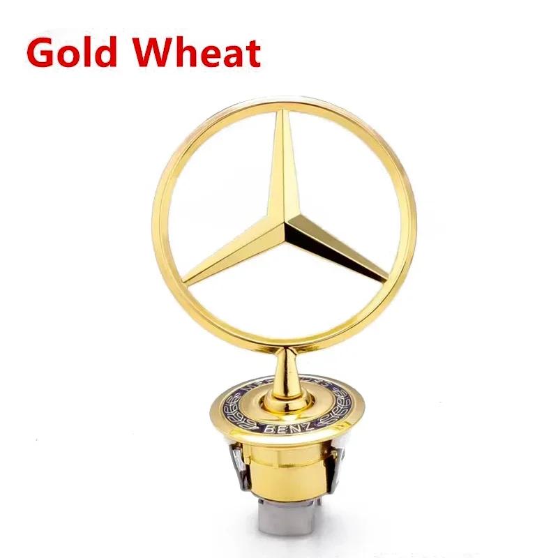 CEJ1 2025 Hot For Benz 1pcs Star Bonnet Chrome Badge 44mm Car Front Hood Emblem Logo For Mercedes Benz C E S Class W204 W205 W211 W21