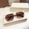 Halbrahmen Braune Sonnenbrille UV-Schutz Speziell für das Fahren Entwickelt Quadratische Form Sonnenbrille Outdoor Klassisch