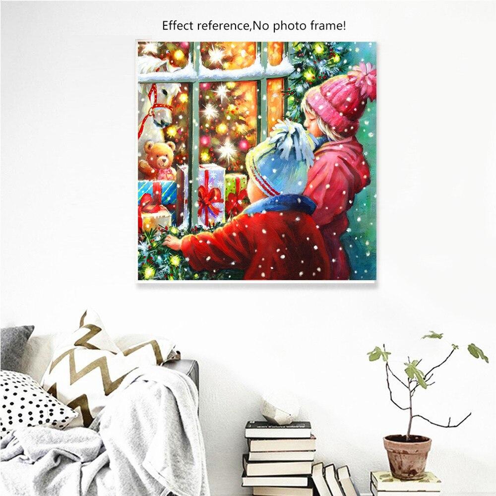 5D DIY Diamond Embroidery Winter Pictures Of Rhinestones Diamond Painting Kid Mosaic Cartoon Christmas Decoration