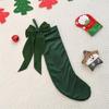 Bows Christmas Stockings Ornament Candy Gift Bag Christmas Hanging Socks For Tree Fireplaces Holiday Decoration