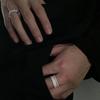 Ring Cold Trendy Cool Women'S Fashion Niche Design Matte Fold Irregular Wavy Edge Personalized Ring
