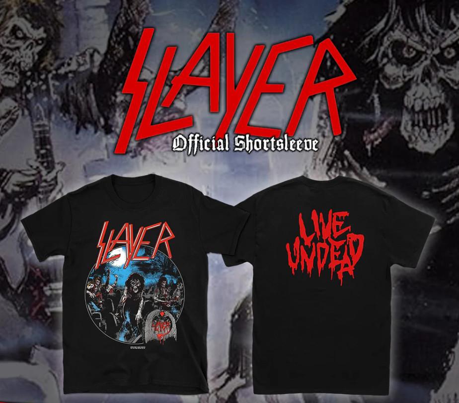 Slayer Unisex Shortsleeve Tee – Live Undead Classic Thrash Metal Concert Edition Unisex T-Shirt XXXXL
