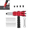 Durability Rivet Guns Adapter with 100Rivets AntiCorrosion Coating Reverse Drill Function for DIY Projects Easy Processing