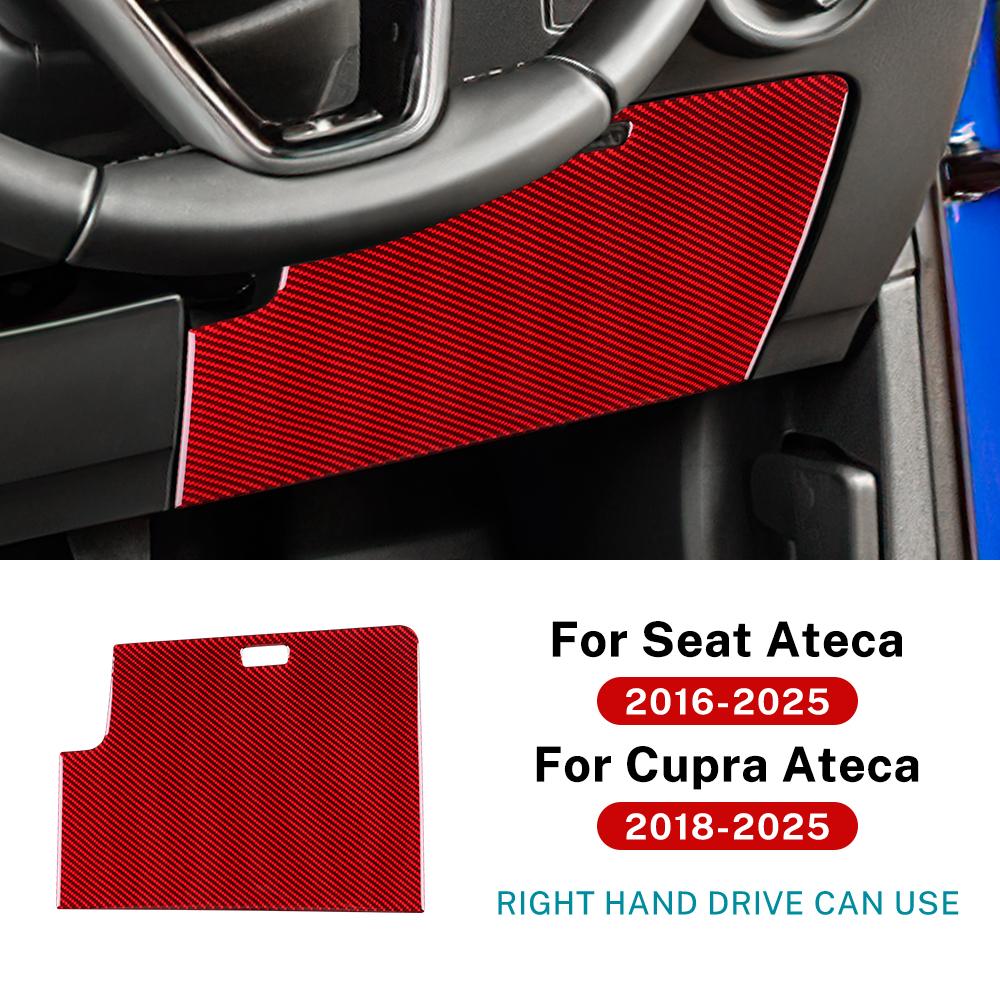

For SEAT Ateca 5F 2016-2025 For Cupra Ateca 5F 2018-2025 Real Soft Carbon Fiber Sticker LHD RHD Car Driver Fuse Box Panel Trim